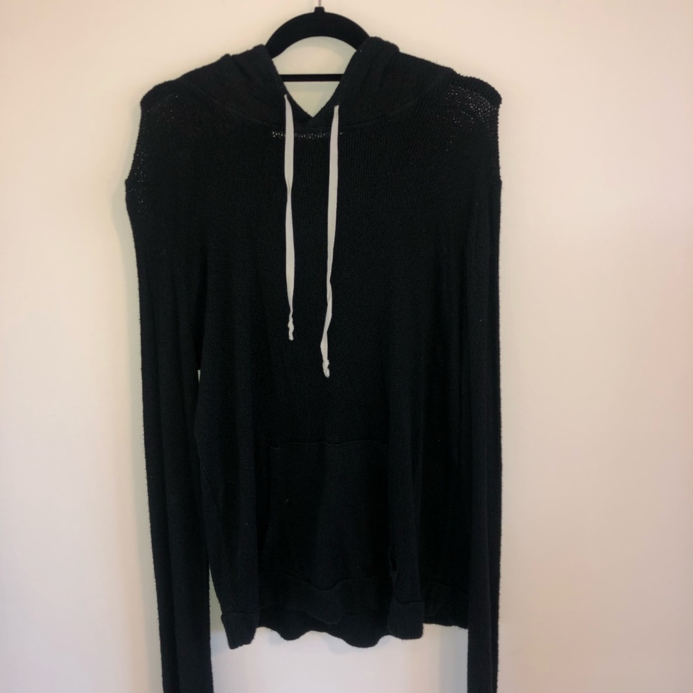 See through black sweatshirt